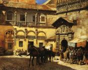 埃德温罗德威克斯 - Market Square in Front of the Sacristy and Doorway of the Cathedral Granada